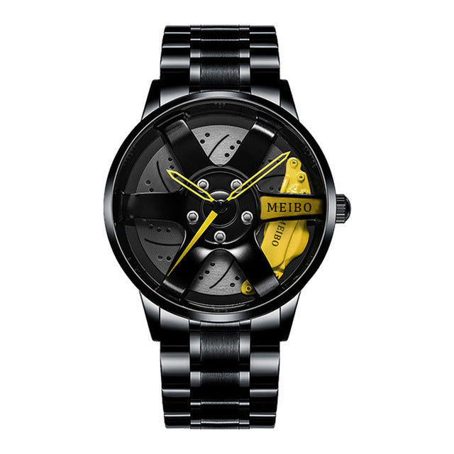 Waterproof Sports Car Wheel Design Men's Watch - Halri