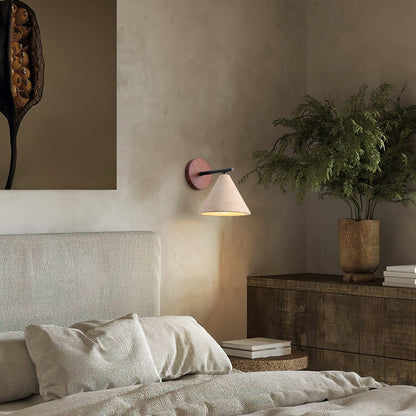 Natural Wood Wall Light with Stone Shade - Halri