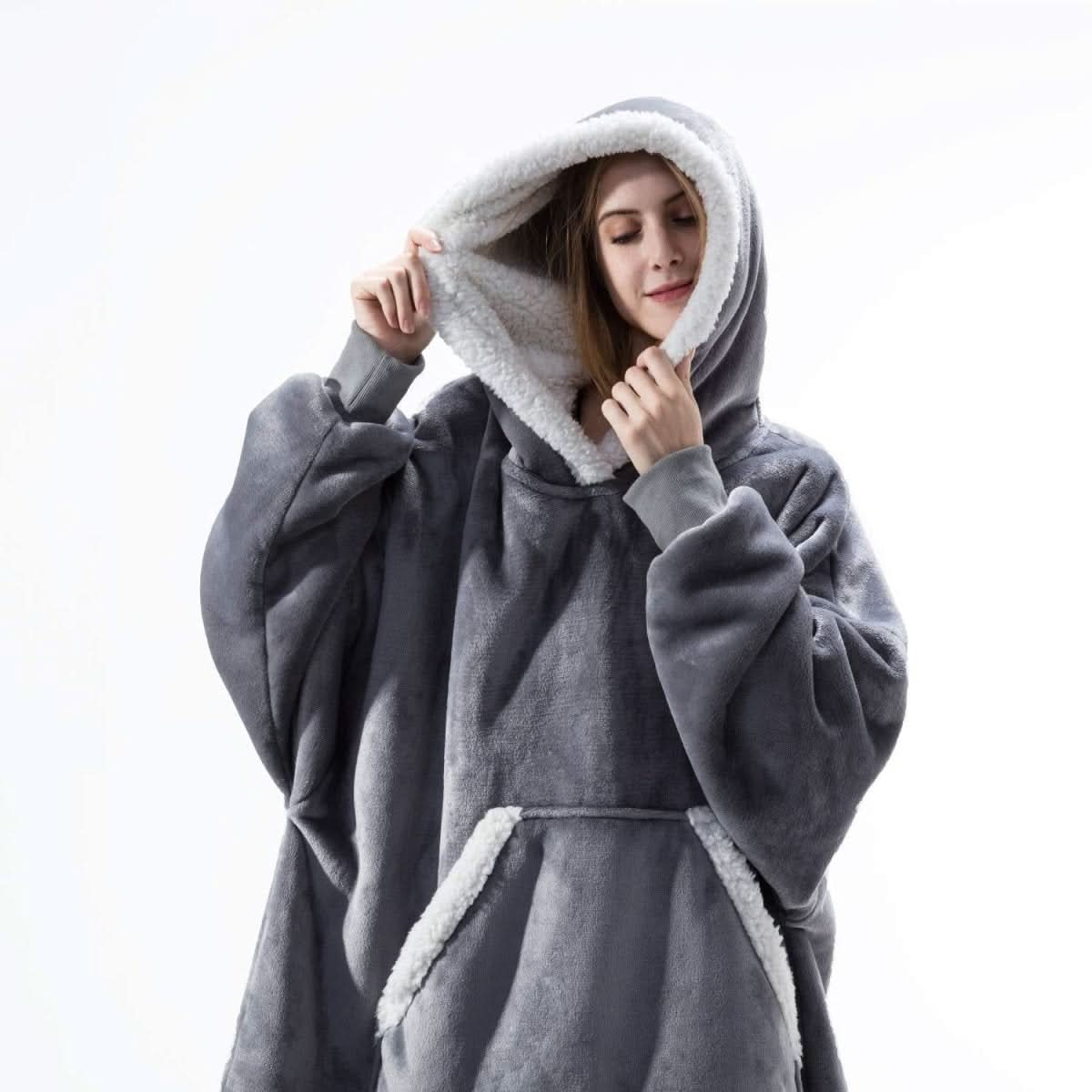Cozy Fleece Hooded Throw Blanket