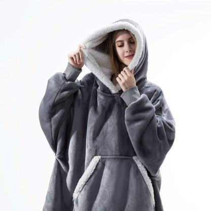 Cozy Fleece Hooded Throw Blanket
