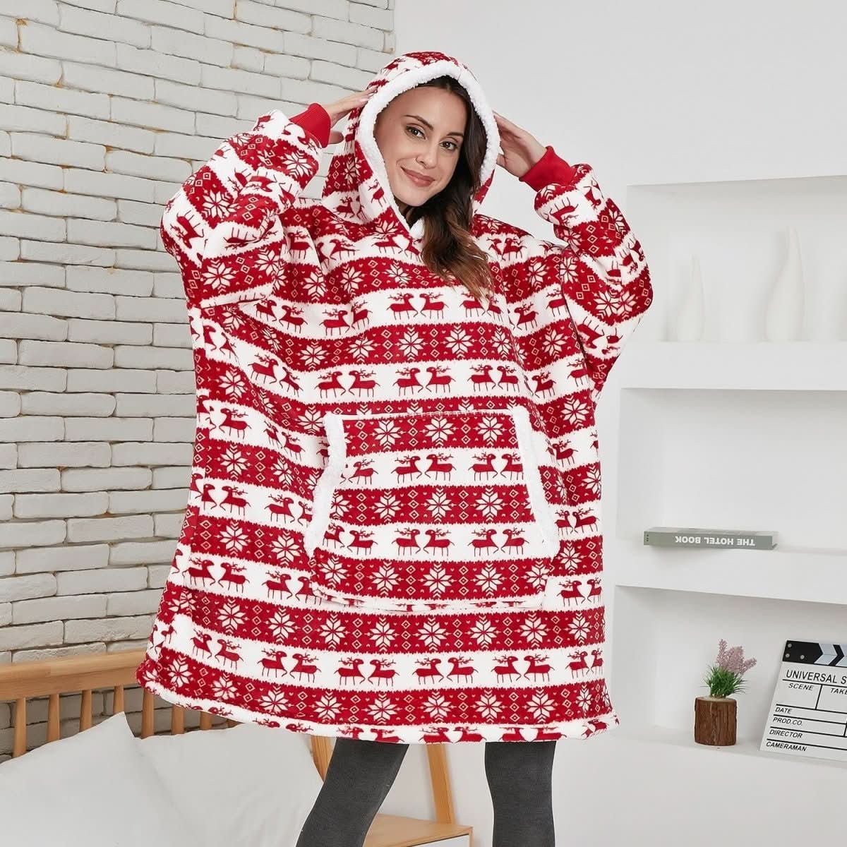 Cozy Fleece Hooded Throw Blanket
