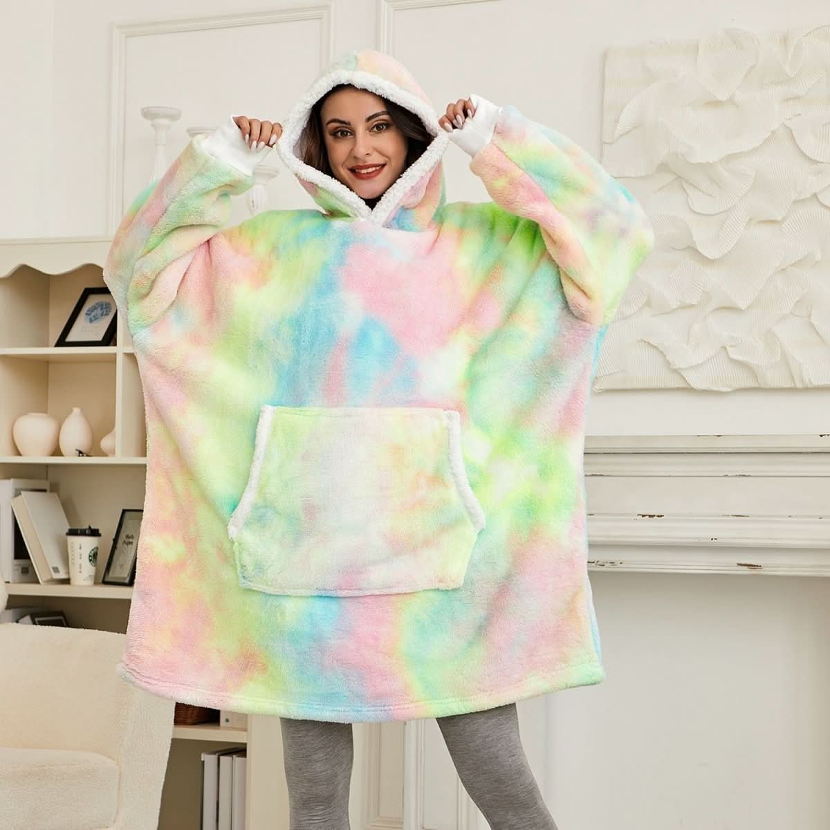 Cozy Fleece Hooded Throw Blanket