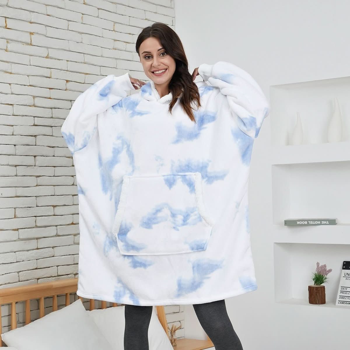 Cozy Fleece Hooded Throw Blanket