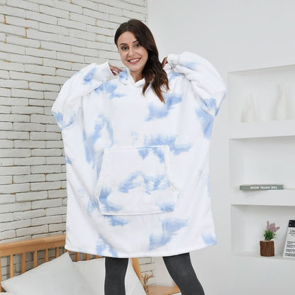 Cozy Fleece Hooded Throw Blanket