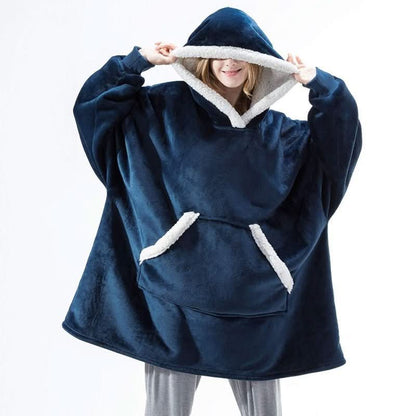 Cozy Fleece Hooded Throw Blanket