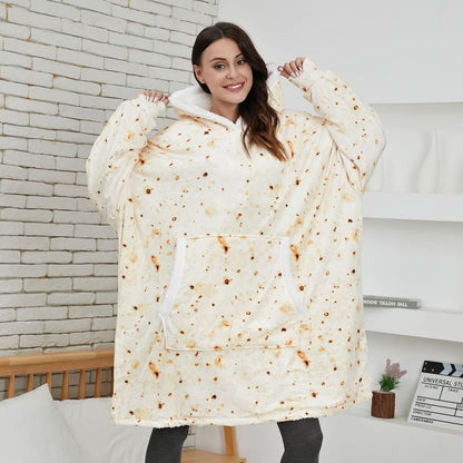 Cozy Fleece Hooded Throw Blanket
