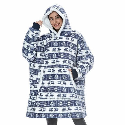 Cozy Fleece Hooded Throw Blanket
