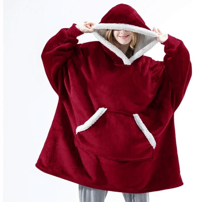 Cozy Fleece Hooded Throw Blanket