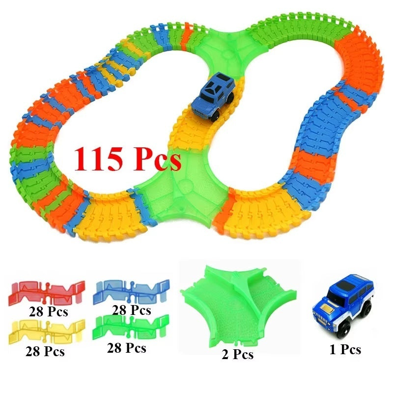 Flexible Track Car with Endless Combinations, Auto-Running Car, Boosts Kids’ Creativity, Safe for Ages 3+