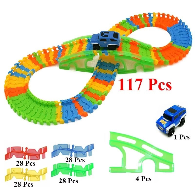 Flexible Track Car with Endless Combinations, Auto-Running Car, Boosts Kids’ Creativity, Safe for Ages 3+