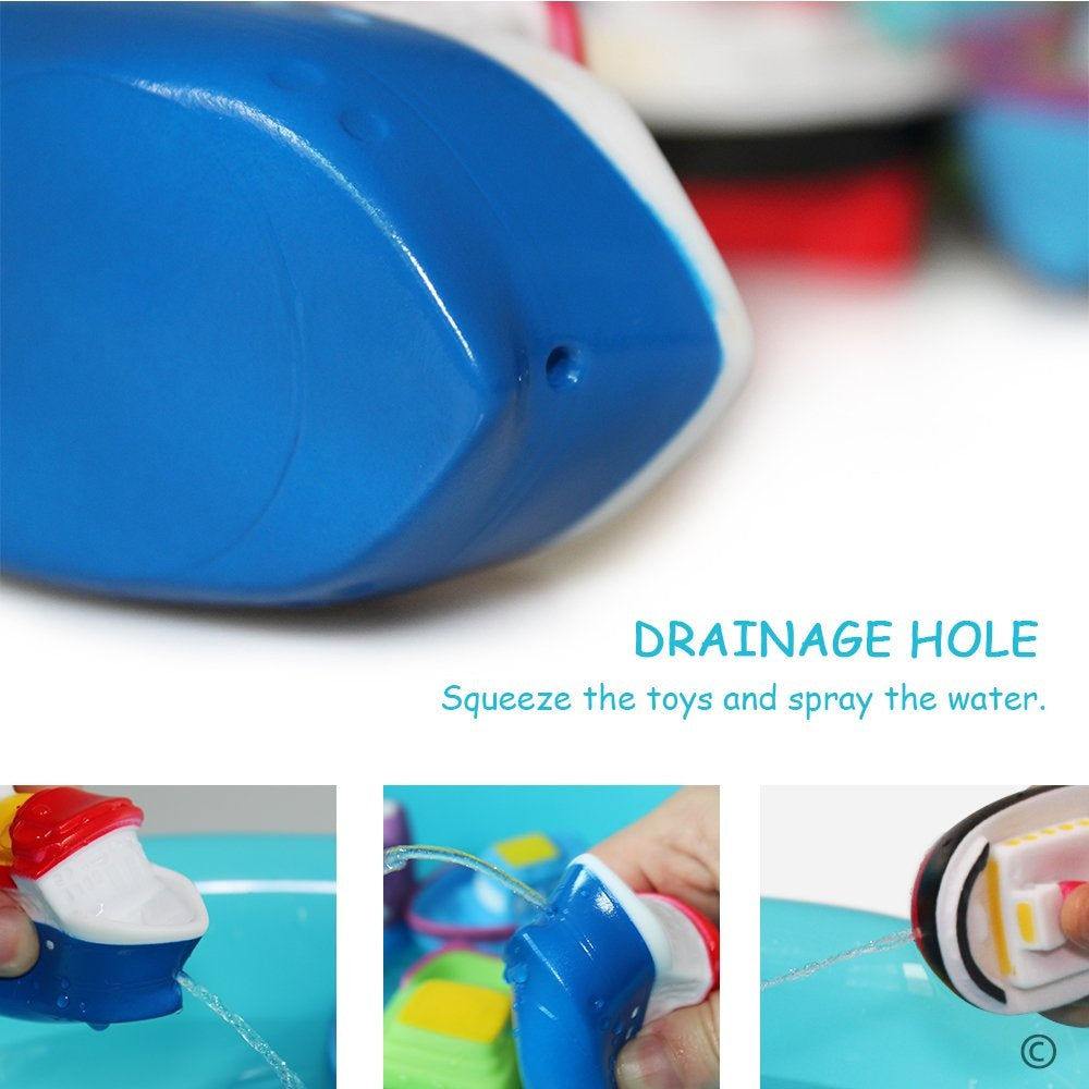 Floating Car & Boat Set, Shower Boat Squirters Toy, Safe for Ages 3+