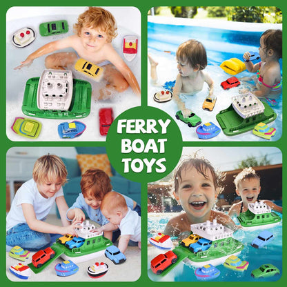Floating Car & Boat Set, Shower Boat Squirters Toy, Safe for Ages 3+