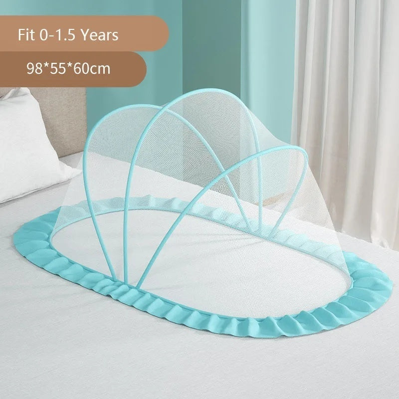Foldable Baby Crib with Mosquito Net and Soft Mattress Set, Cute Unisex Designs, Safe Cozy Sleep Anywhere