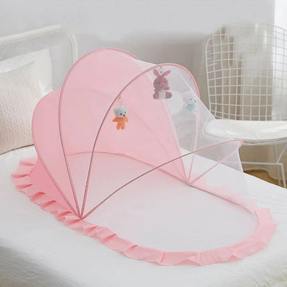 Foldable Baby Crib with Mosquito Net and Soft Mattress Set, Cute Unisex Designs, Safe Cozy Sleep Anywhere