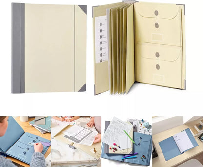Practical File Folder Binder with Expandable Storage Pockets - Halri