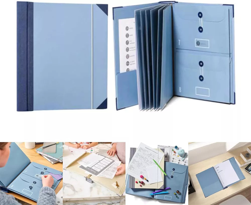 Practical File Folder Binder with Expandable Storage Pockets