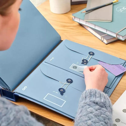 Practical File Folder Binder with Expandable Storage Pockets