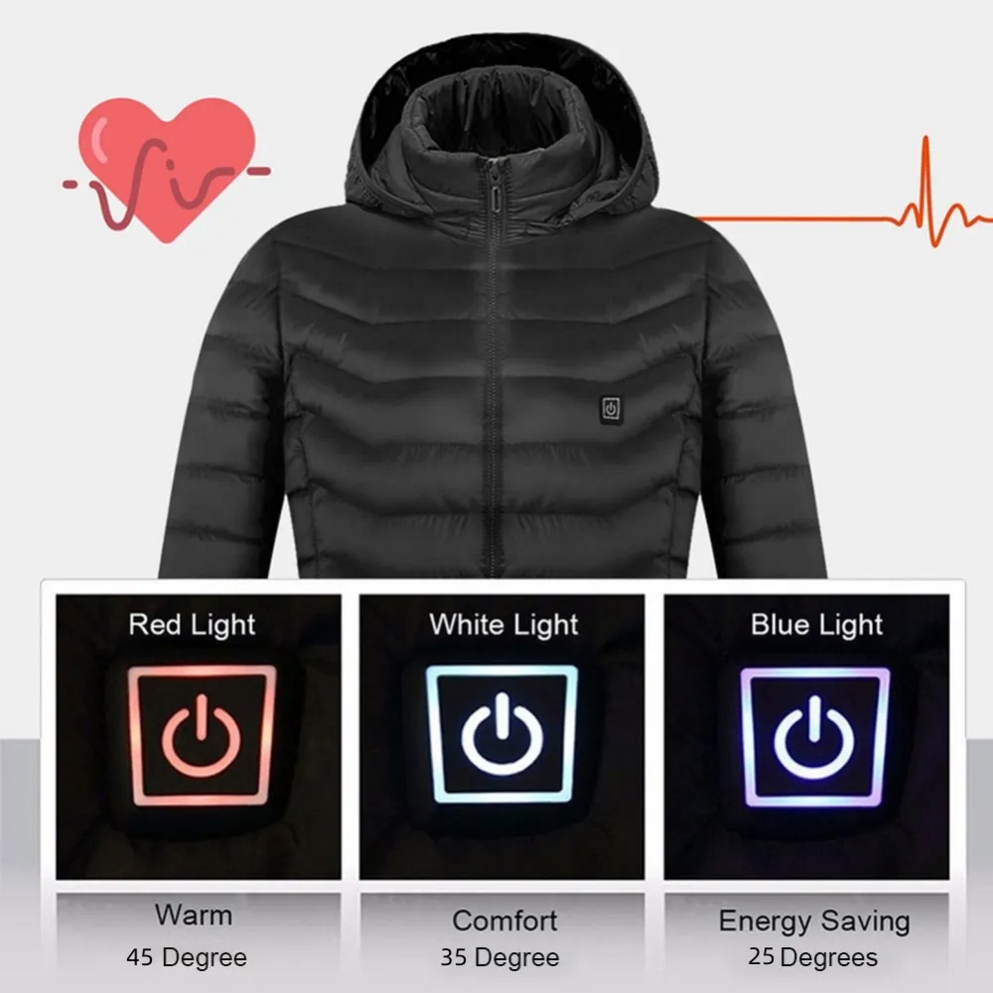 Warm Thermal Insulated Heated Jacket for Men and Women