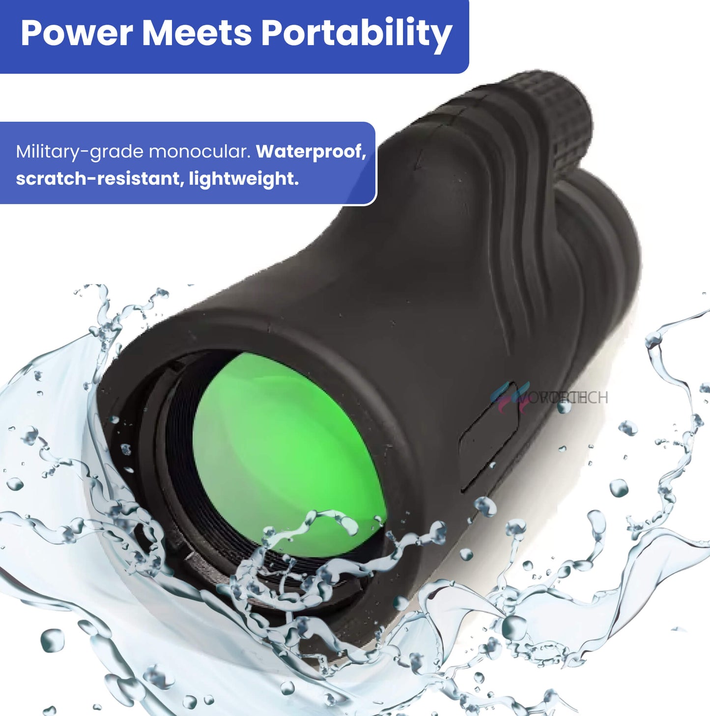 Compact 12X50 Waterproof Monocular for Outdoor Use