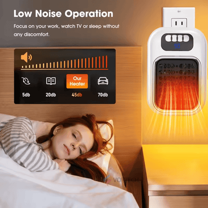 Compact Quiet Ceramic Space Heater