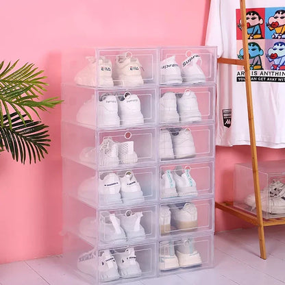 6 Pack Clear Stackable Shoe Storage Containers