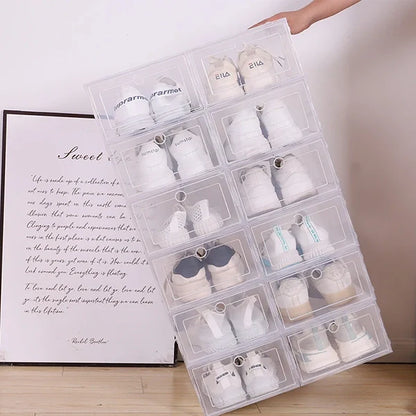 6 Pack Clear Stackable Shoe Storage Containers