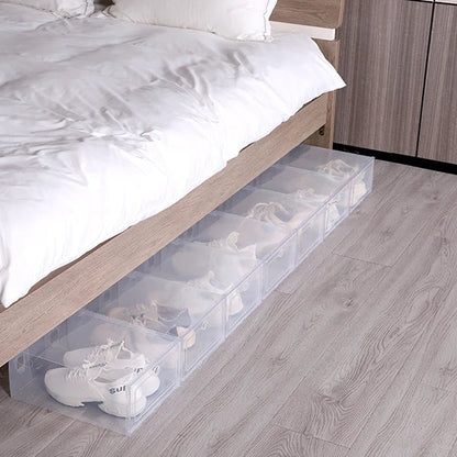 6 Pack Clear Stackable Shoe Storage Containers