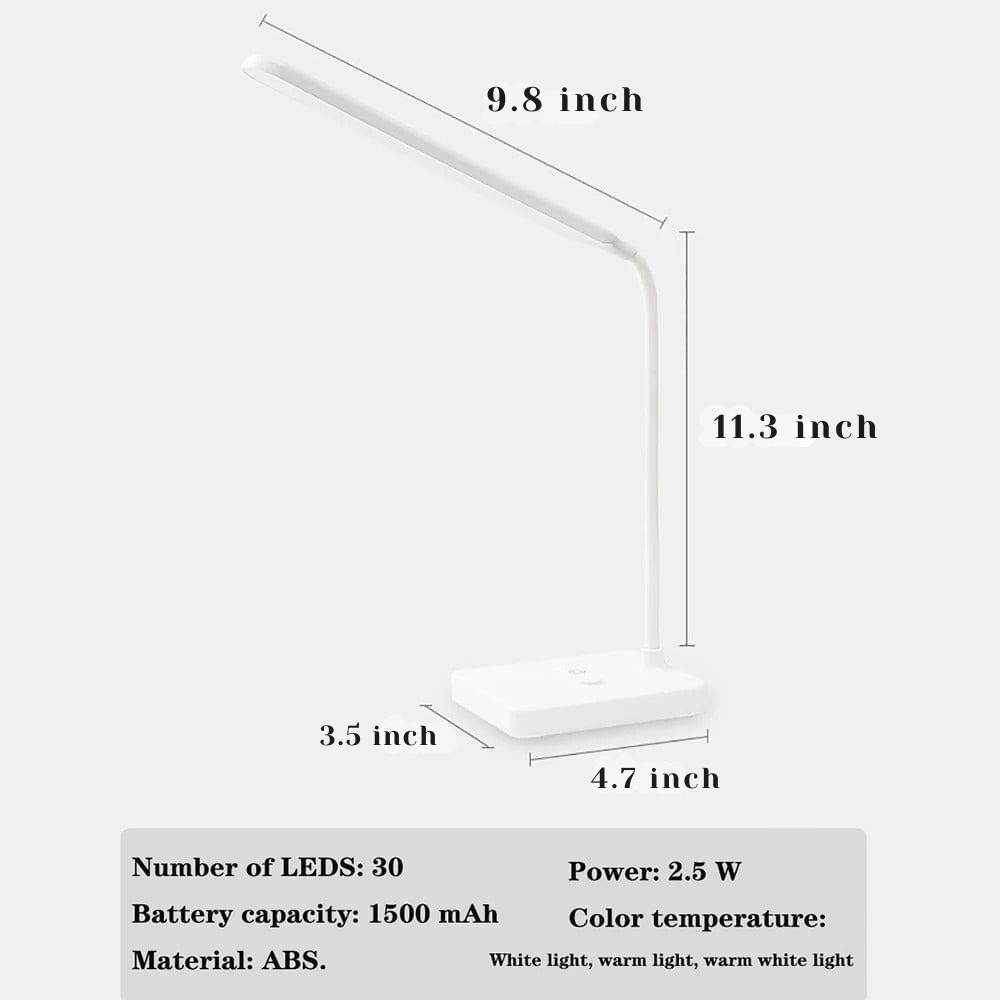 Adjustable LED Desk Light with USB Charging and Color Options