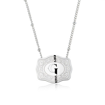 Pretty Initial Letter Pendant Necklace Buckle