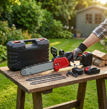 Portable 12 Electric Chainsaw 21V Cordless Saw Kit