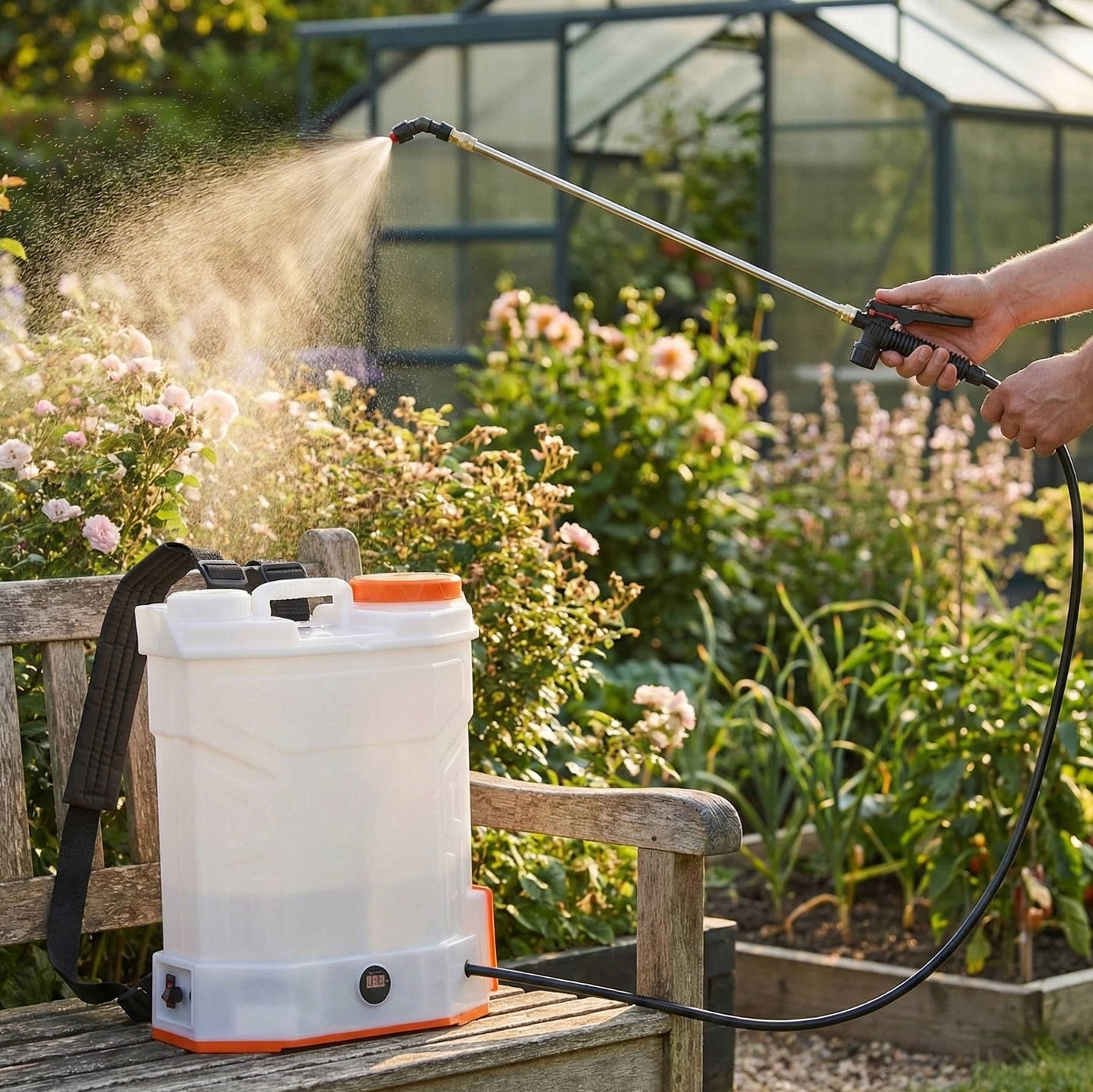 Portable Backpack Sprayer 4G Tank Adjustable Pressure