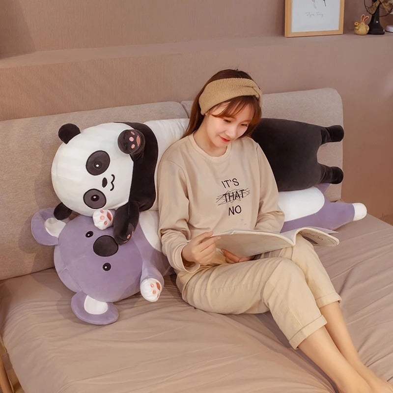Giant Panda Plush Bolster Pillow Stuffed Toy