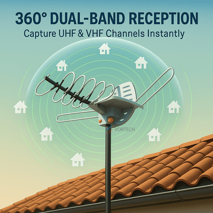 Long Range HD Outdoor TV Antenna | 360° Signal Reception