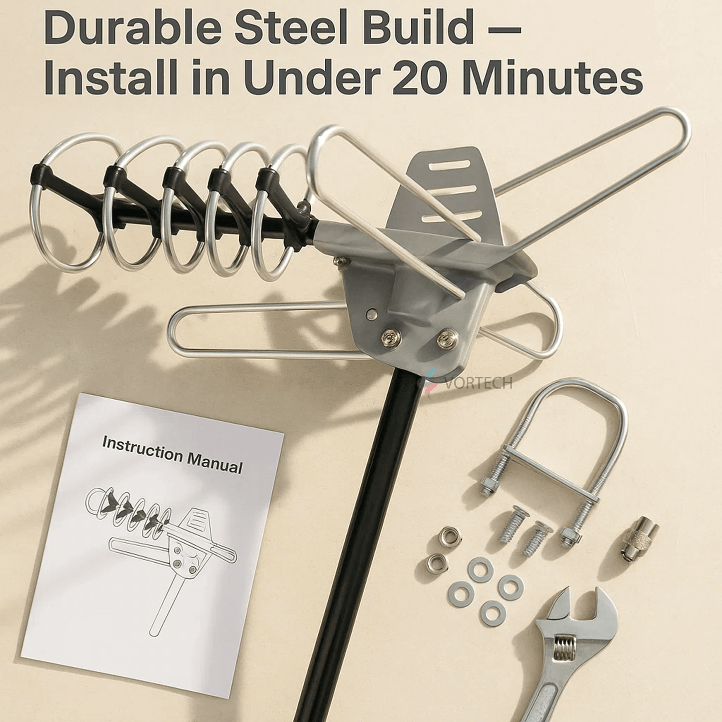 Long Range HD Outdoor TV Antenna | 360° Signal Reception