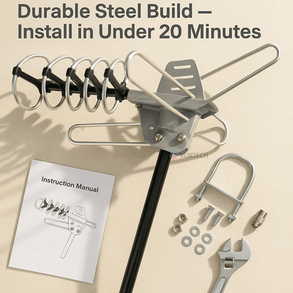 Long Range HD Outdoor TV Antenna | 360° Signal Reception