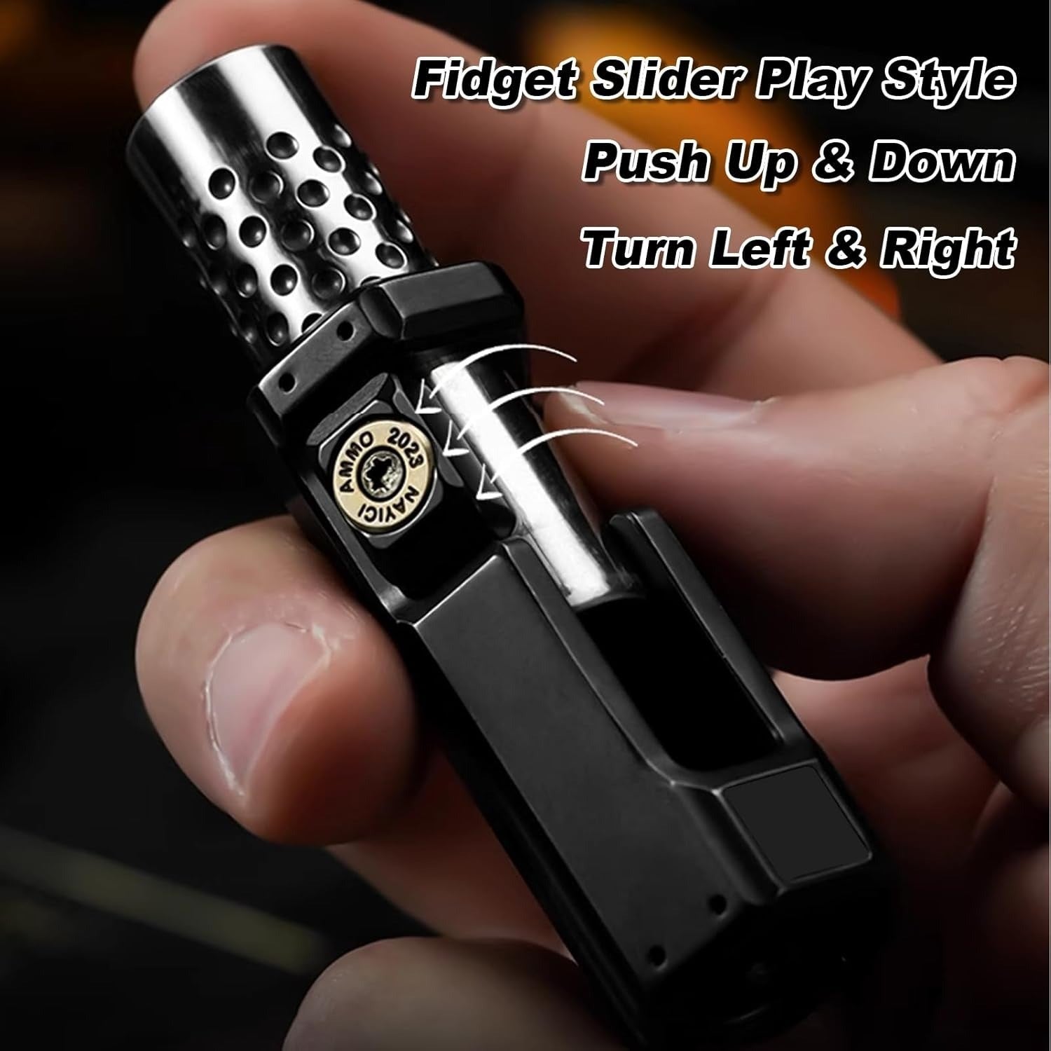 Gun Bolt Fidget Spinner – Sleek Metal EDC Haptic Slider for Ultimate Stress Relief, ADHD Focus and Office Desk Fun