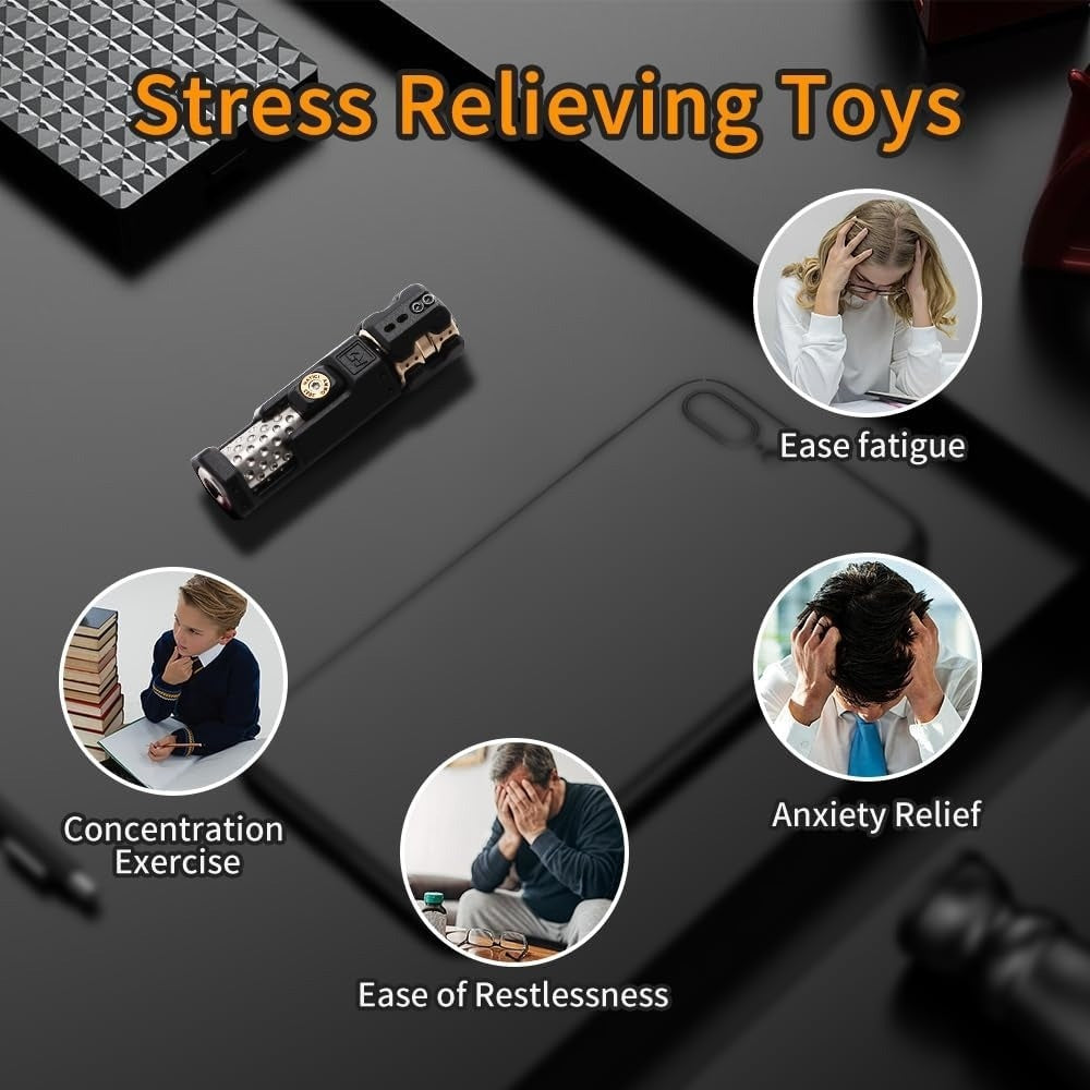 Gun Bolt Fidget Spinner – Sleek Metal EDC Haptic Slider for Ultimate Stress Relief, ADHD Focus and Office Desk Fun