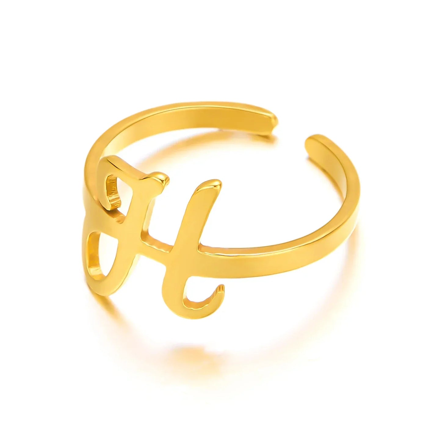 Personalized Script Monogram Initial Ring