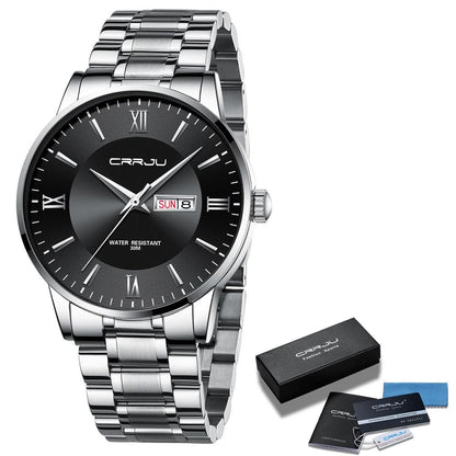 Rugged Mens Waterproof Stainless Steel Sports Watch