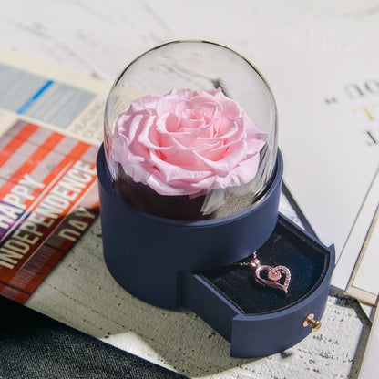 Beautiful Rose Gold Necklace Storage Box