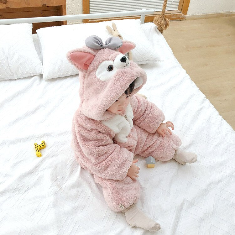 Adorable Plush Animal Onesie Costume for Baby