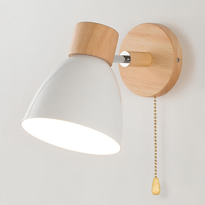 Rustic Farmhouse Wall Lamp with Cord Pull