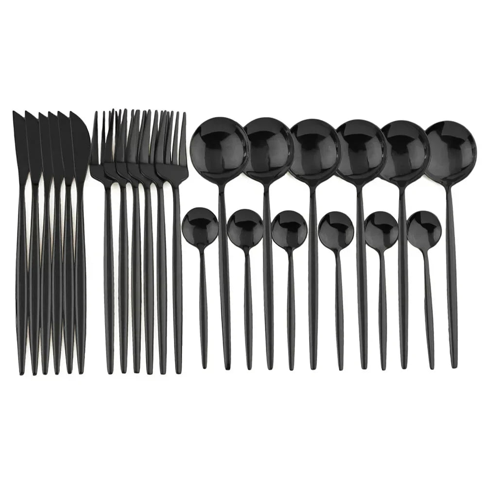 Premium Gold Plated Stainless Steel Silverware Set