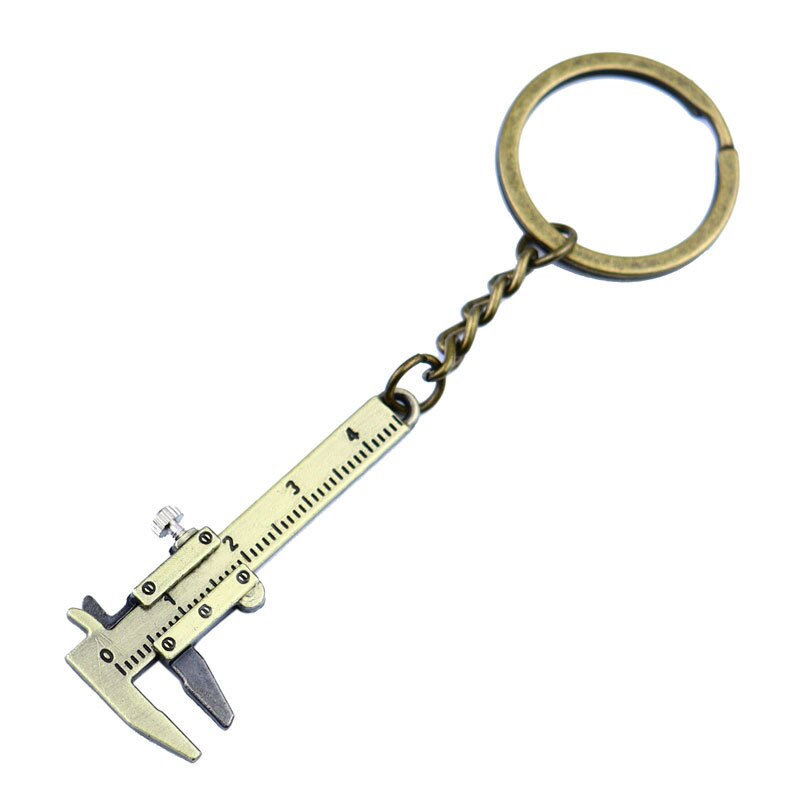 Portable Mini Metal Ruler Keychain