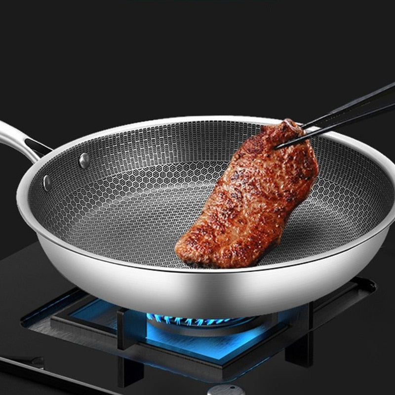 Large Non-Stick Induction Frying Pan 30cm Stainless Steel - Halri