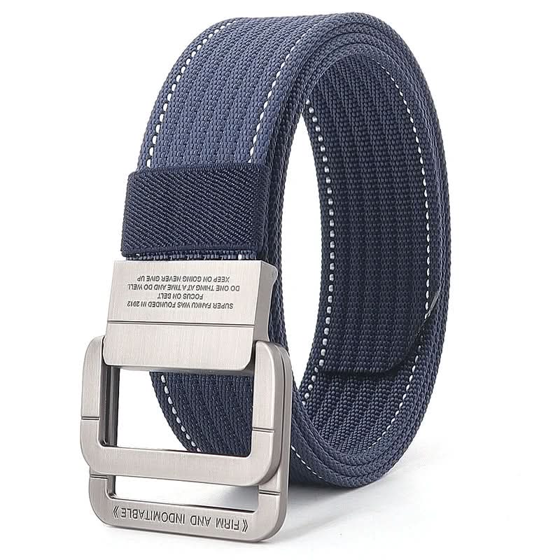 Classic Canvas Web Belt - Adjustable Double Ring Buckle