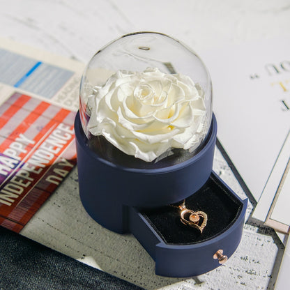 Beautiful Rose Gold Necklace Storage Box