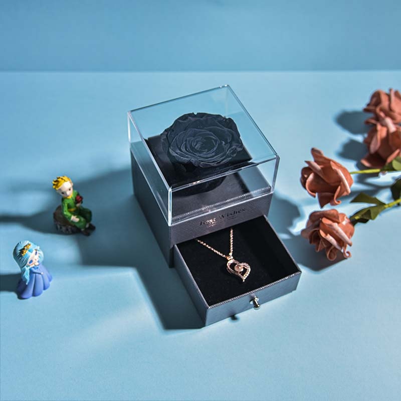 Beautiful Rose Gold Necklace Storage Box
