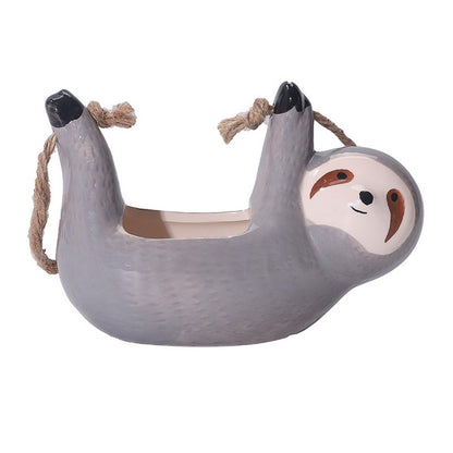 Colorful Sloth Shaped Planter Pot