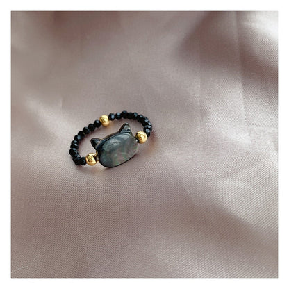Lucky Charm Cat Gold Ring